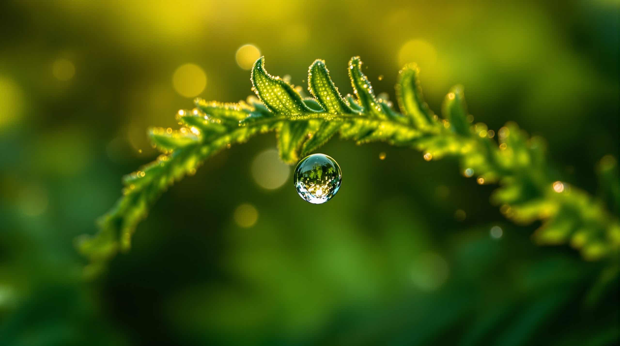 Water droplet on emerald fern leaf — Advanced Dry Eye care by Dr. Ivey L. Thornton, MD